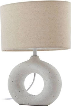 Lindby Beton Tischlampe 'Kody' (Modern) in Creme aus Beton, Textil (1 flammig, E (10030910)