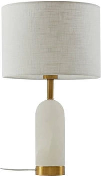 Lindby Tischlampe Alabaster, weiß/gold, Ø 30 cm, Marmor, E27 (10031321)