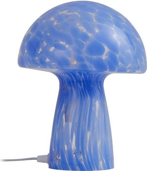 Lindby Tischleuchte Hubi, blau, Glas, Ø 22 cm, Pilzform (10031336)