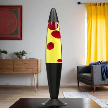 Licht-Erlebnisse Lavalampe JENNY, Retro Lampe Rot Gelb Party Licht Tischleuchte, Energieeffizienzklasse G (März 2021)