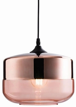 Licht-Erlebnisse Hängelampe Rauchglas Metall D: 24,6 cm rund H: max. 128,4 cm verstellbar in Schwarz Kupfer Retro Design E27 Pendelleuchte Esszimmer (LE126571)
