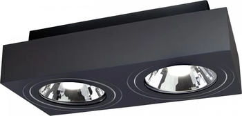 SpectrumLED LED Mirora GU10 AR111 2 fach Deckenleuchte schwarz schwenkbar IP20 max.2x35W eckig (SLIP005050)