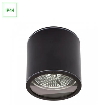 SpectrumLED Badezimmerstrahler CHLOE AR111 1xGU10/15W/230V IP44 rund schwarz (WJ0515)