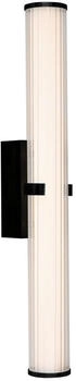 Searchlight Xxxl Badezimmer-Wandleuchte Clamp, Klar, Schwarz, Weiß, Metall, Glas, 9x63 cm, , Innenbeleuchtung, Wandleuchten (003187010701)