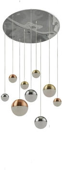 Searchlight Xxxl Led-Hängeleuchte Planets, Chrom, Metall, Glas, Textil, 153 cm, , Innenbeleuchtung, Hängelampen, Esstischlampen (003187019102)