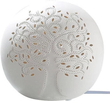Gilde Lampe Tischlampe Dekolampe Lebensbaum - aus Porzellan - Deko Wohnzimmer D 16 cm (32034)