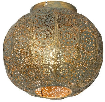QAZQA Orientalische Deckenleuchte Gold mit Gr&uuml;n 28,5 cm - Baloo (106974)