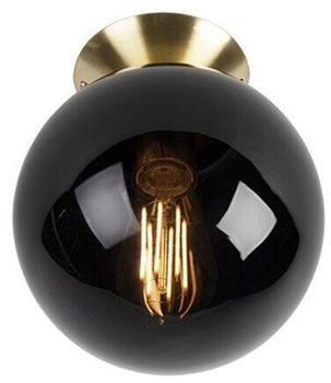 QAZQA Art Deco Deckenleuchte Messing mit schwarzem Glas - Pallon (97256)