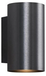 QAZQA Moderne Wandleuchte Gunmetal rund 2-flammig GU10 50mm - Sandy (108652)
