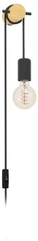 Eglo Vintage Wandlampe Holz Metall Stecker Schalter FSC E27 für Innenräume (43898)