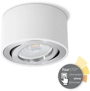 SSC-LUXon CELI-1W Aufbauleuchte LED schwenkbar, flach & weiß mit fourSTEP Modul 4W neutralweiß 1er Set