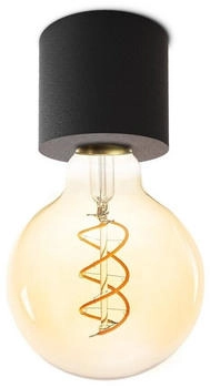 SSC-LUXon Aufbauleuchte NAMBI Aufbau Deckenleuchte schwarz mit Globe E27 Filament LED, Warmweiß