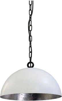 Masterlight Pendelleuchte Larino 1-flammig Stahl Weiß-Blattsilber Ø40cm [EEK: A+++]