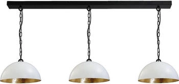 Masterlight Pendelleuchte Larino 3-flammig Stahl Weiß-Blattgold 130x30cm [EEK: A+++]