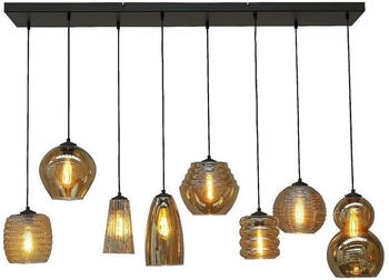 Masterlight Pendelleuchte Quinto 8-flammig Glas Schwarz-Transparent 130x25cm [EEK: A+++]