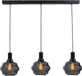 Masterlight Pendelleuchte Porto 3-flammig Glas Schwarz-Transparent 100x24cm [EEK: A+++]