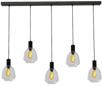 Masterlight Pendelleuchte Porto 5-flammig Glas Transparent 130x24cm [EEK: A+++]
