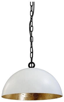 Masterlight Pendelleuchte Larino 1-flammig Stahl Weiß-Blattgold Ø40cm [EEK: A+++]