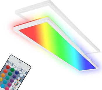 Briloner LED Panel dimmbar 36W 4800 lm 4000 K RGBW Farbwechsel 20x98 cm Slim weiß + Backlight Effect + Fernbedienung (7540016)