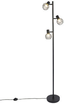 QAZQA Design Stehleuchte schwarz 3-Licht verstellbar - Mesh (102191)