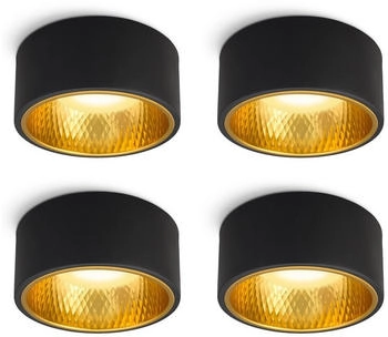 SSC-LUXon LED Aufbaustrahler OLINO Aufputz Spot flach schwarz LED dimmbar GX53 warmwei&szlig; 230V 6W, Warmwei&szlig;, Energieeffizienzklasse E (M&auml;rz 2021) (8323)