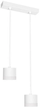 SSC-LUXon LED-Hängeleuchte VORA Hängeleuchte 2-flammig weiß mit Lichtrand für 2x GX53 (7278)