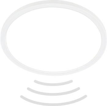Briloner LED Sensor Deckenleuchte IP44 18W 2400 lm 4000 K HxØ 3x29 cm Slim weiß + Backlight Effect (7525416)