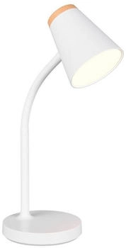 Trio Reality Leuchten LED-Tischlampe PONGO, H 36 cm - 1-flammig - Braun - Weiß - Kunststoff (R55831101)