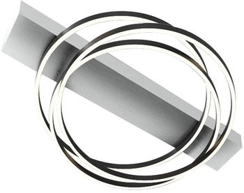 Fischer & Honsel LED-Deckenleuchte KIKU, 76 x 56 cm - Aluminiumfarben - Sandschwarz - Metall - mit Fernbedienung (21538)