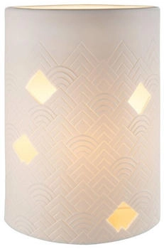 Gilde Tischleuchte Lampe Modern - weiß - H. 28cm x B. 18cm (32037)