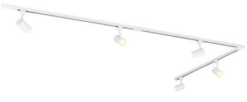 QAZQA Modern weißes Schienensystem Komplettset I Spotlight I Deckenspot I Deckenstrahler I Strahler mit 5-flammig Spot I Lampe I Leuchte (102489)