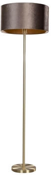 QAZQA Stehleuchte Messing mit Samt-Schirm Braun 50cm - Simplo (109173)