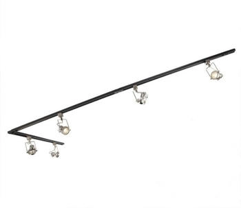 QAZQA Schienensystem-Sets Suplux, 286 cm, (1-tlg), GU10, Schwarz, Modern, Stahl, Deckenstrahler 5-flammig (94921)