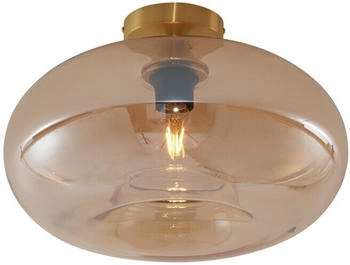 QAZQA Art-Deco-Deckenleuchte Messing mit Bernsteinglas 40cm - Busa (108588)