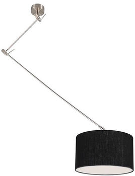 QAZQA Hängelampe Stahl mit Schirm 35 cm schwarz verstellbar - Blitz I (95068)