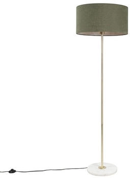 QAZQA Messing Stehlampe mit grünem Schirm 50 cm - Kaso (95052)
