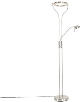 QAZQA Moderne Stehleuchte Stahl mit Lesearm inkl. LED und Dimmer - Divo E (104097)