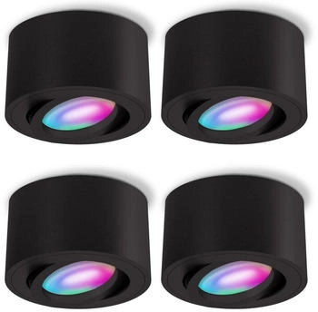 SSC-LUXon LED Aufbaustrahler CELI-1BM Aufbauspot schwarz flach schwenkbar mit LED RGB WiFi, Warmwei&szlig; bis Tageslicht, Energieeffizienzklasse E (M&auml;rz 2021)