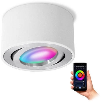 SSC-LUXon LED Aufbaustrahler CELI-1W Aufbauleuchte flach weiss schwenkbar mit RGB WLAN LED dimmbar, RGB & Weißtöne, Energieeffizienzklasse E (März 2021)