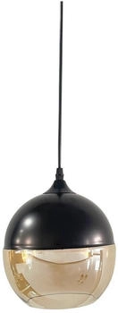 Luxula Pendelleuchte LED-Hängelampe in schwarz, kugelförmig, aus Glas, E27-Fassung, ohne Leuchtmittel, IP20, Ø20 cm