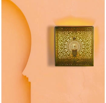 Marrakesch Orient & Mediterran Interior Wandleuchte Orientalische Wandleuchte Yakin, Wandlampe, Orientalische Lampe, Handarbeit, Gold