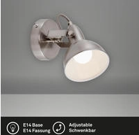 Briloner - Wandstrahler Retrodreh-& Schwenkbarem Spot 1xe14 40w Metall Satin-wei&szlig;