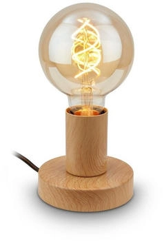 Briloner TEEPU Tischlampe, Kabelschalter, Retro, Vintage, Holzoptik (7023014)