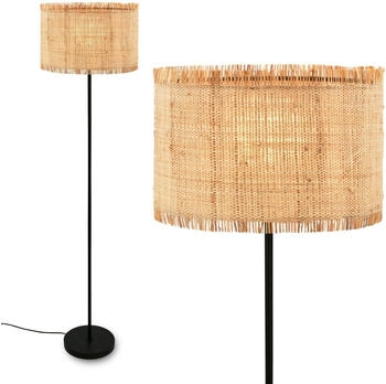 Briloner Borra Stehlampe, Strohschirm, Ein/Aus Fu&szlig;taster, Natur (1854014)