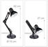 Relaxdays Retro Schreibtischlampe, Gelenk-Arm, schwenkbar, Büro Leselampe, Metall, E27, HxBxT: 50 x 27 x 15 cm, schwarz (10024270_46)