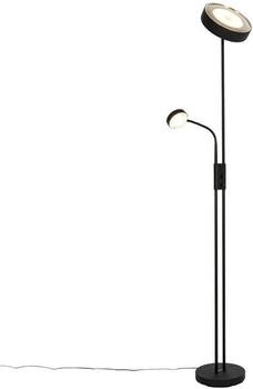 QAZQA Schwarze Stehleuchte inkl. LED und Dimmer mit Leselampe - Kelso E (106053)