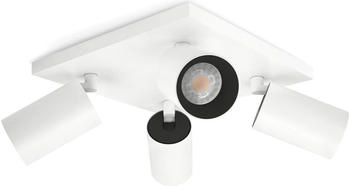 SSC-LUXon Moderne Spot Deckenleuchte ALVO 4 in Weiß Schwarz inkl. 4x LED GU10 6W warmweiss (3417)