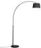 QAZQA Moderne Bogenlampe schwarz mit schwarzem Stoffschirm - Arc Basic I Wohnzimmer - Stahl Rund - LED geeignet E27 (91643)
