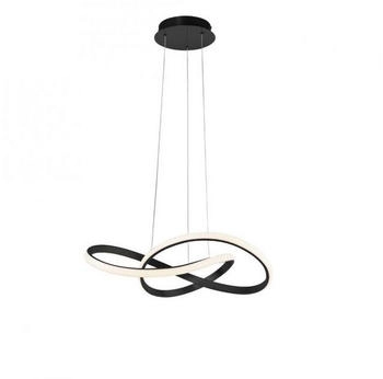 Licht-Erlebnisse LE126043 LED Pendelleuchte Drenis 3000 K 3250 lm Dimmbar aus Metall in Schwarz Hängelampe
