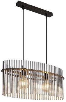 Globo H&auml;ngelampe Pendelleuchte rauch schwarz Glasst&auml;be 2-Flammig E27 (144548)